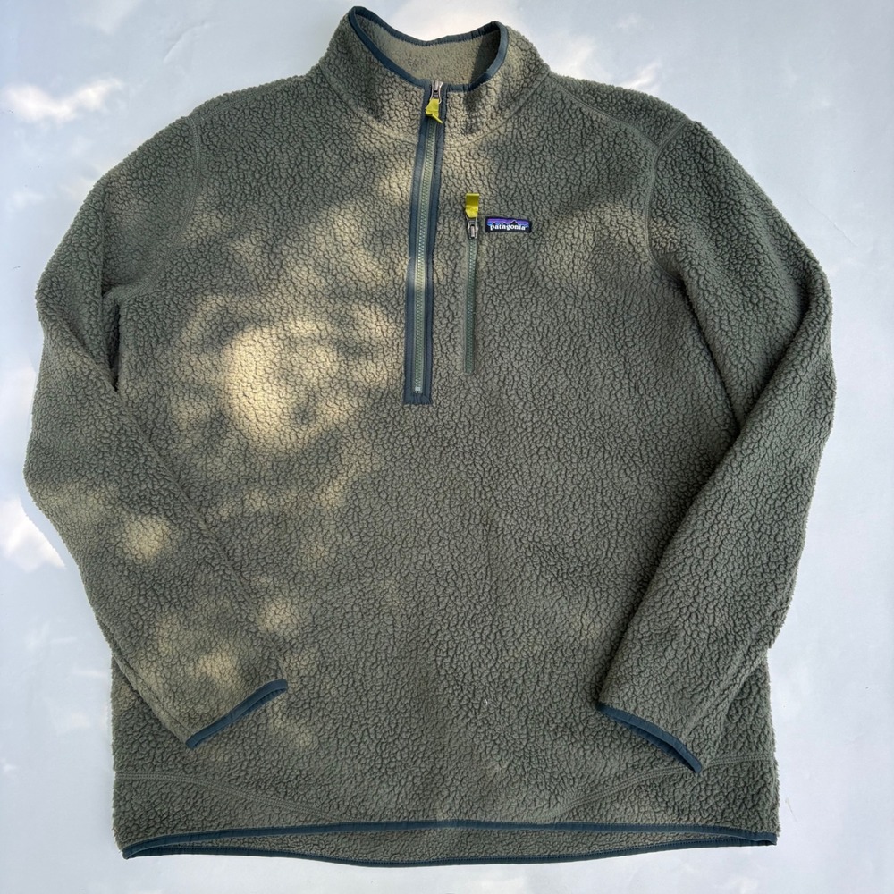Patagonia Better Sweater 1/4 Zip Fleece Pullover Olive Green XXL Sherpa Mens